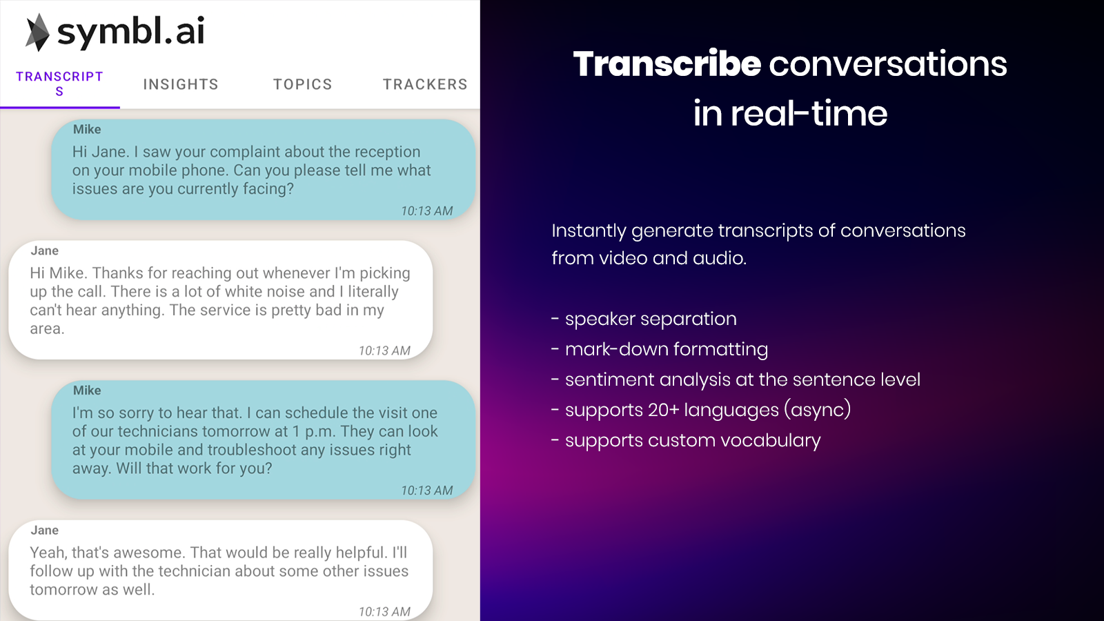 Real-time Conversation Intelligence 